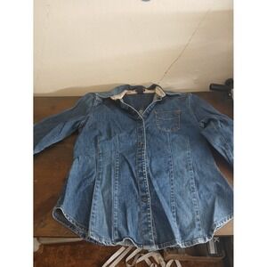 GAP Stretch Denim Shirt Womens Medium Blue Long Sleeve Button Up Top